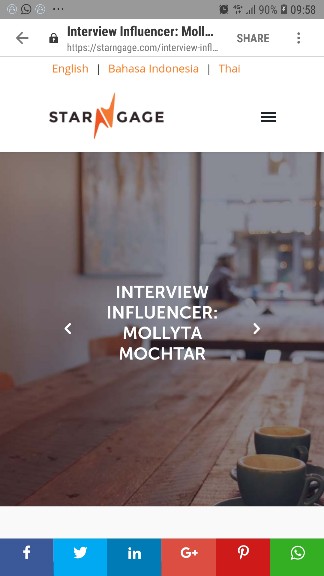 Publikasi profil Mollyta sebagai Blogger Medan di StarNgage.com