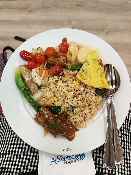 Menu makan siang di Penang Adventist Hospital