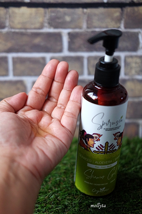 Tekstur Shower Gel Spirulina