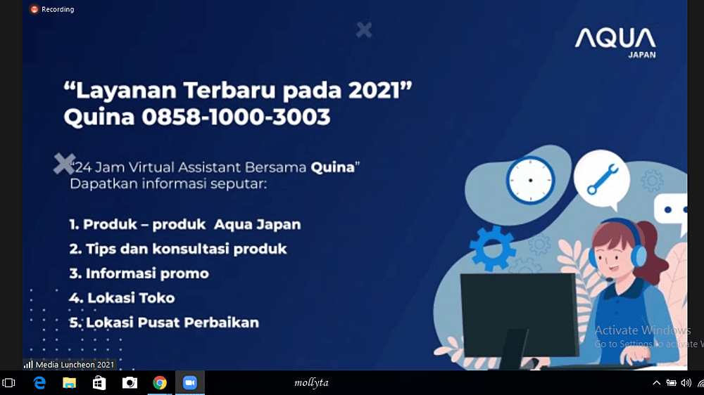 Layanan Quina dari AQUAJapan